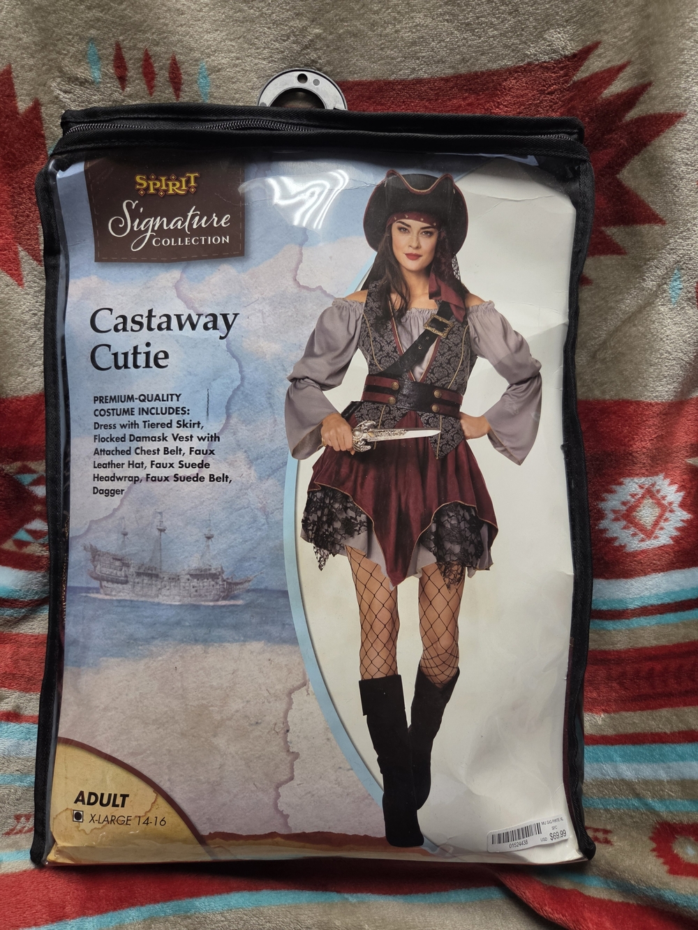 Castaway Cutie Pirate Costume - Burgundy & Black